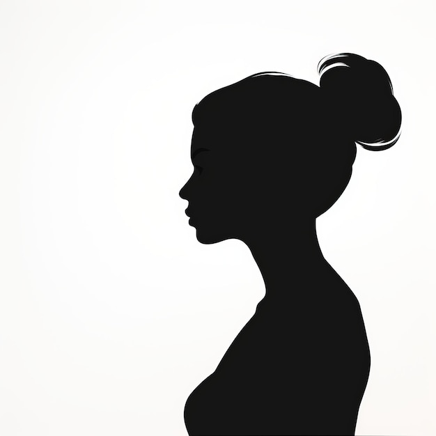 Foto simple silhouette femminile art print su sfondo bianco