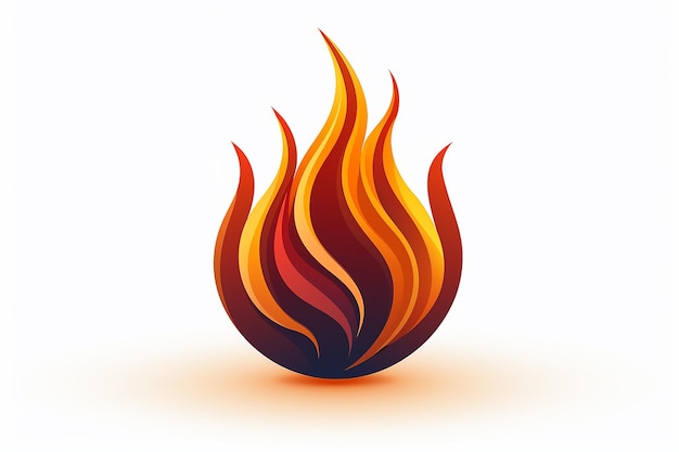 Photo simple fire icon on white background ai generated