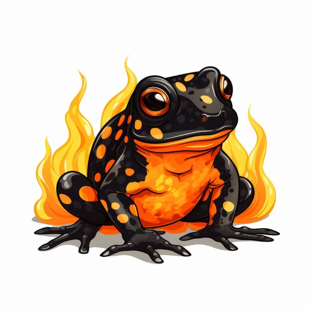 Simple Firebellied Toad Clip Art With White Margins