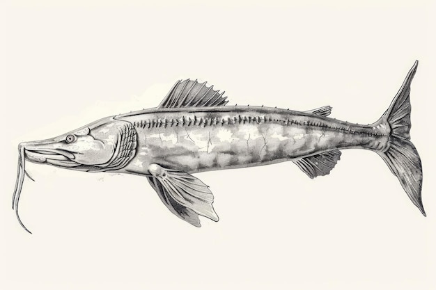 Фото Простая иллюстрация рыбы для различных дизайнерских проектов
