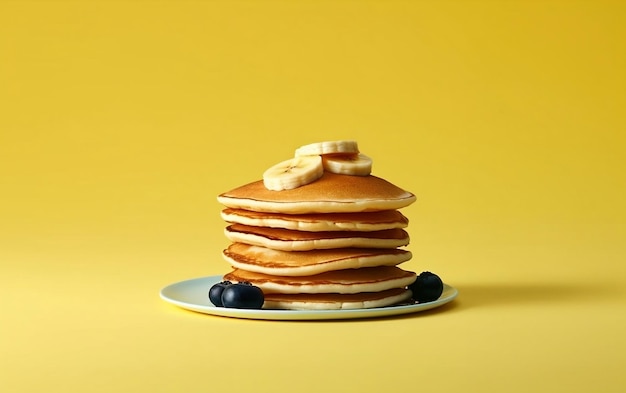 Simple Flapjack Delight Embracing Minimalist Pancakes Generative AI