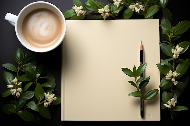 A simple flat lay photo with productivity items