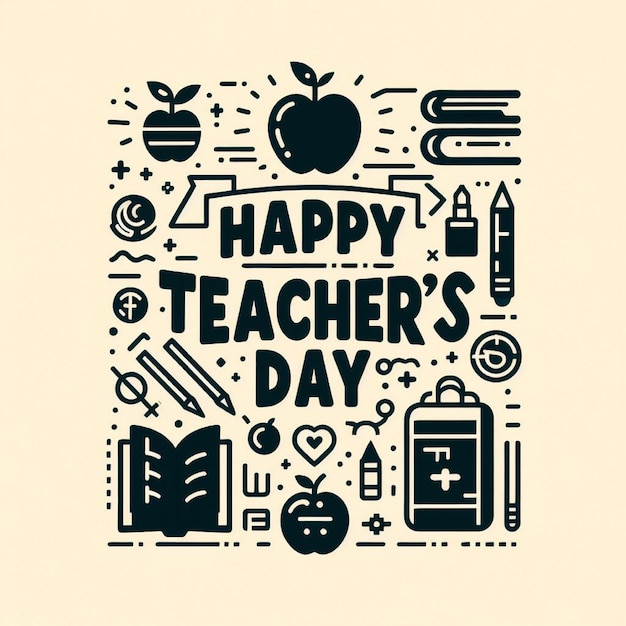 Photo simple flat teachers day greetings