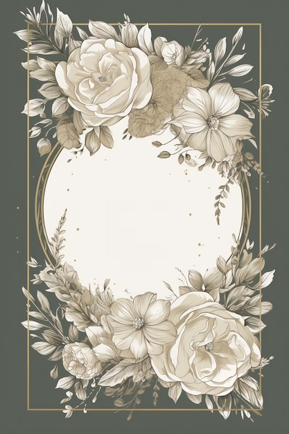 バナーウェディングカード招待状ドラフト誕生日挨拶用のシンプルな花飾りテンプレート