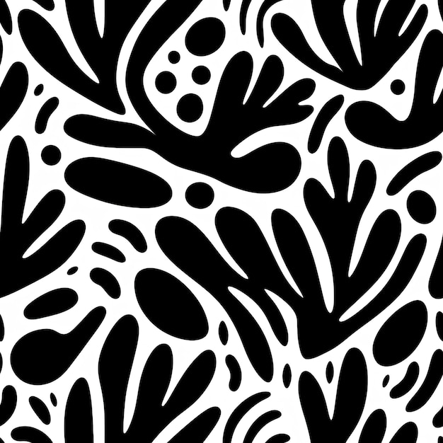Photo simple floral pattern black ink