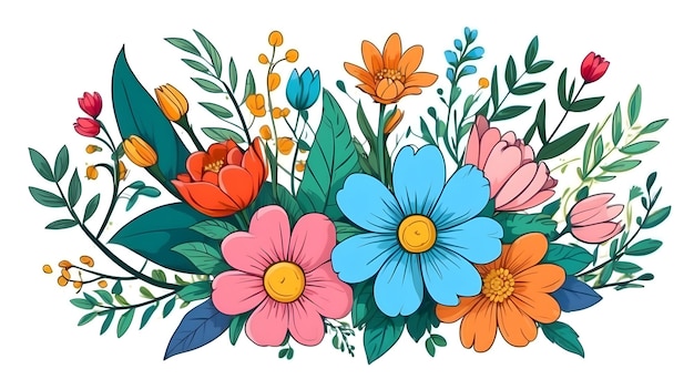 simple floral vector icon theme in cartoon vector illustration icon white background cartoo