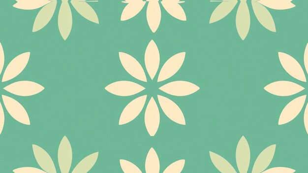 パステルメロングリーンでシンプルな花のパターン