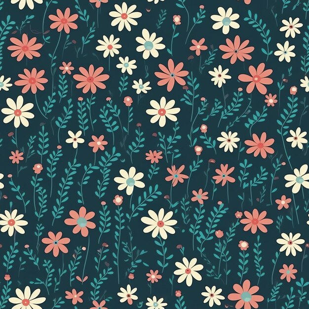 simple flower seamless Pattern