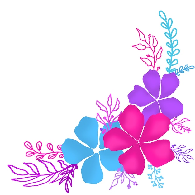 simple flowers corner design