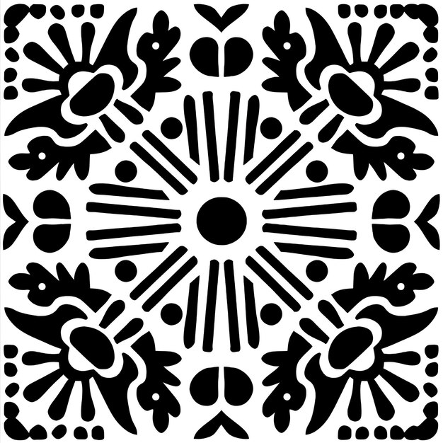 Simple folk patterns Symmetrical white background elements