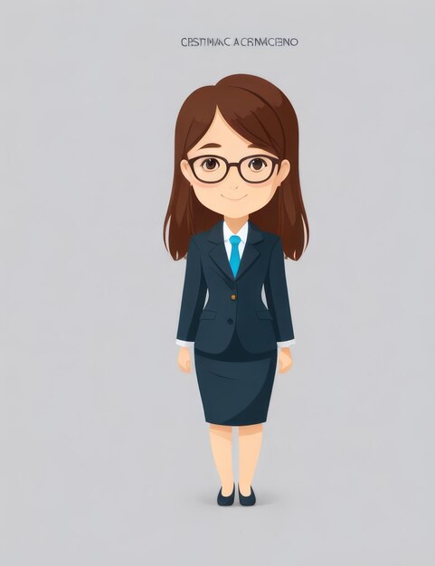 simple girl cute vector design financial consultants flatwhite background