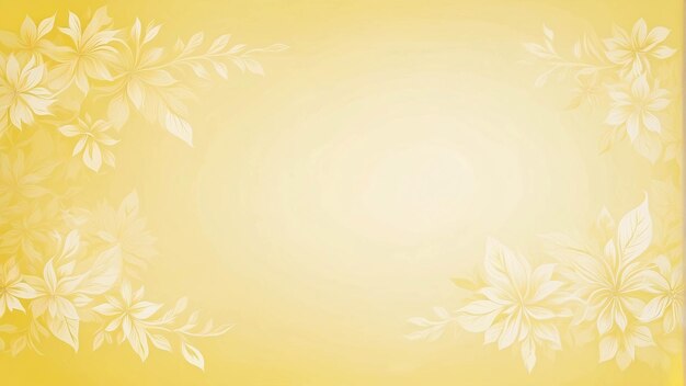 Simple Gradient Bright Yellow Abstract Illustration Wallpaper Curve Floral Ornament Decoration