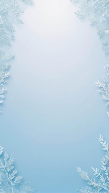 Simple Gradient Subtle Light Blue Abstract Illustration Wallpaper Curve Floral Ornament Decoration