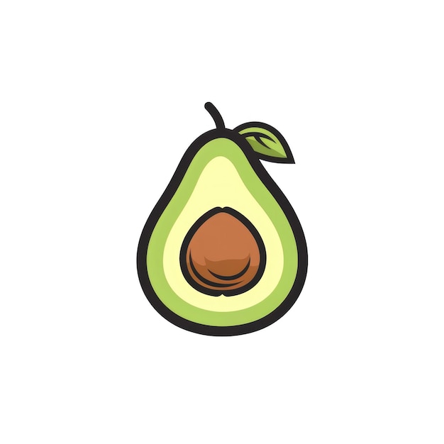Simple graphic logo of avocado on white background