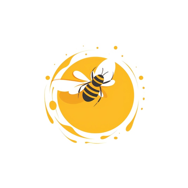 Photo simple graphic logo of bee on white background