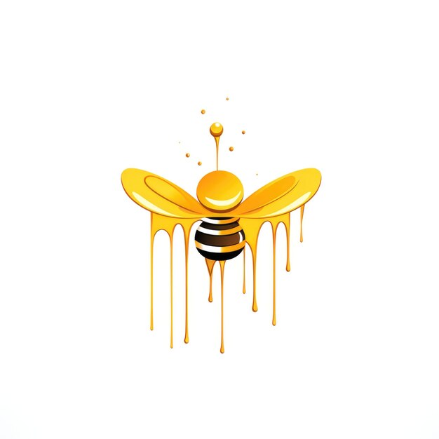 Photo simple graphic logo of bee on white background