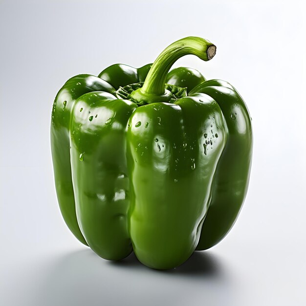 simple green pepper isolated on white background