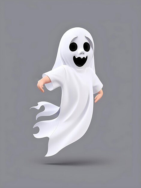 Simple Halloween ghost on a white background