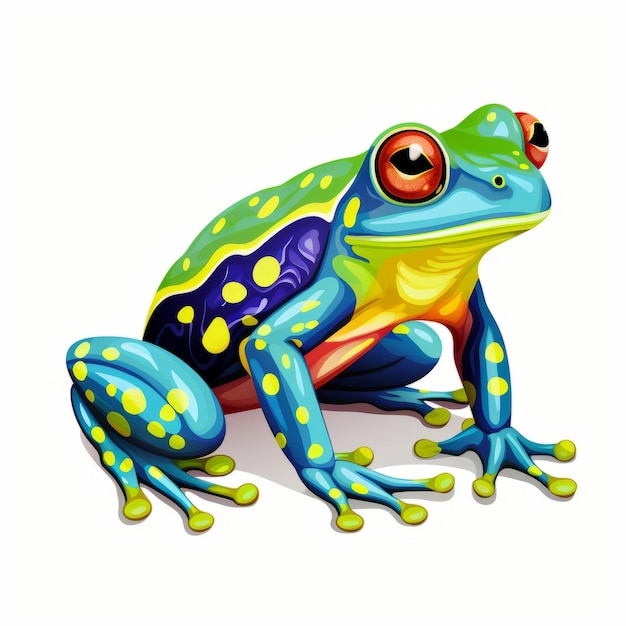 Simple Harlequin Frog Clip Art With White Margins