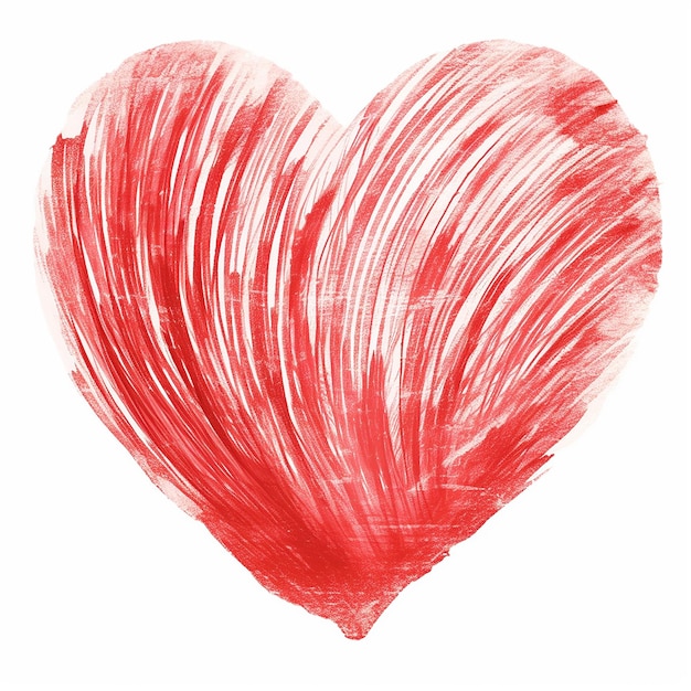 Photo simple heart drawn like crayon