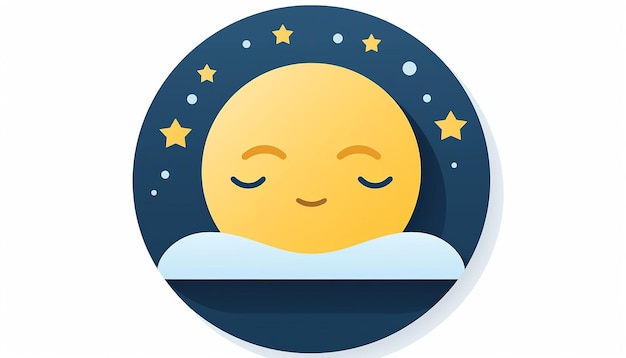 Photo a simple icon for sleep review that is rated by emojies