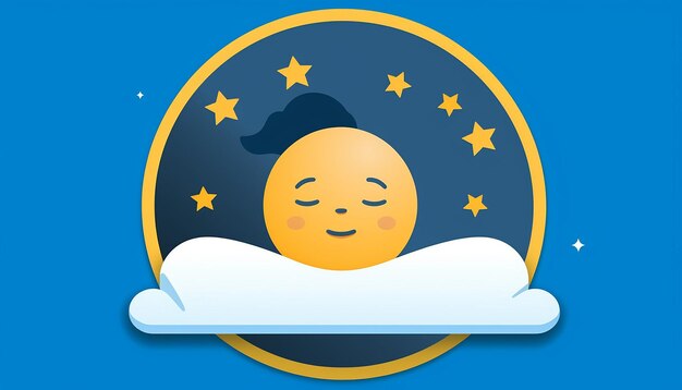 Photo a simple icon for sleep review that is rated by emojies