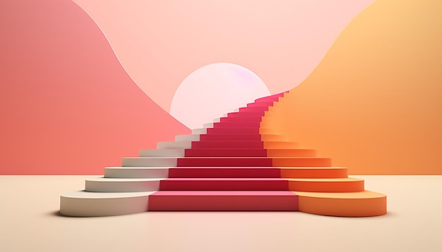 a simple yet impactful 3D poster featuring a series of ascending minimalist steps