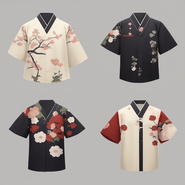 사진 심플한 일본식 디자인 셔츠