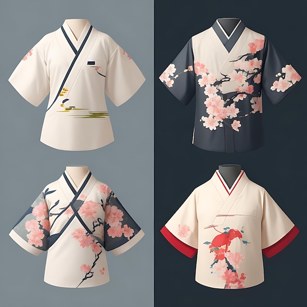Foto semplici disegni di camicie giapponesi