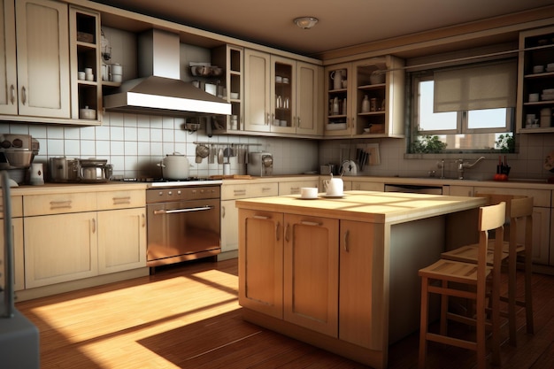 Simple kitchen room Generate Ai