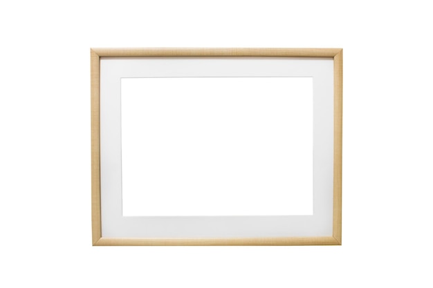 Simple light brown passepartout frame isolated on white background