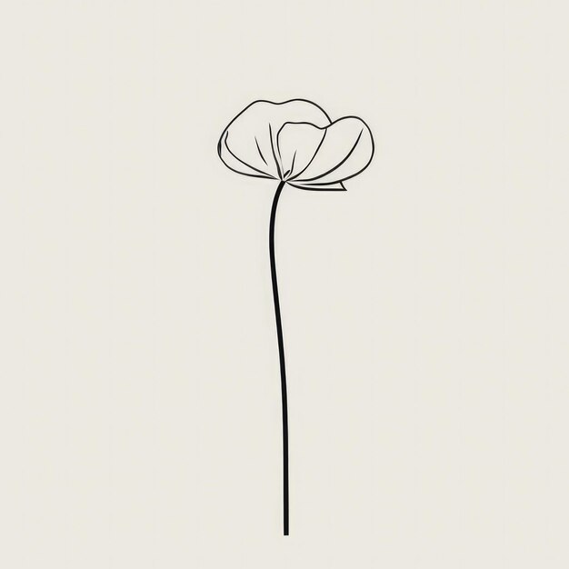 Photo a simple line art flower