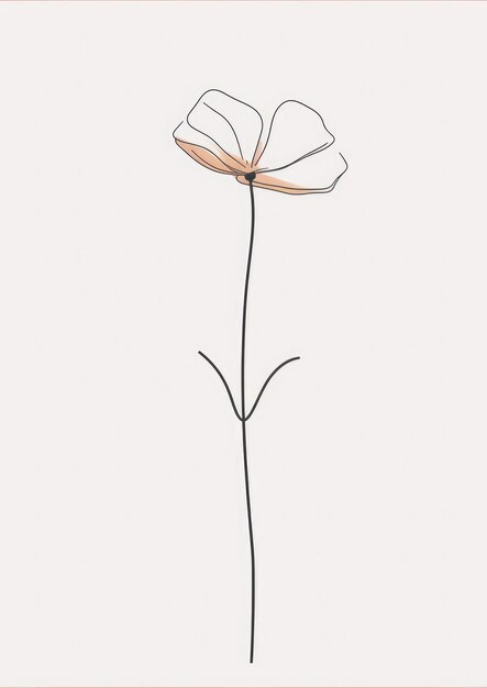 Photo a simple line art flower