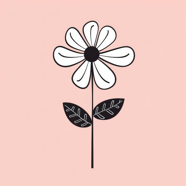 a simple line art flower