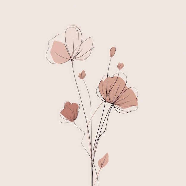 a simple line art flower