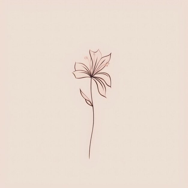 Foto un semplice fiore di linea
