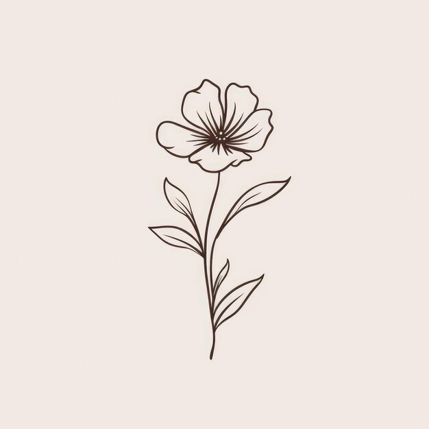 Photo a simple line art flower