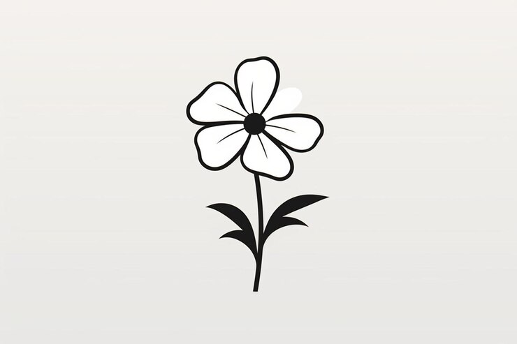 Photo a simple line art flower