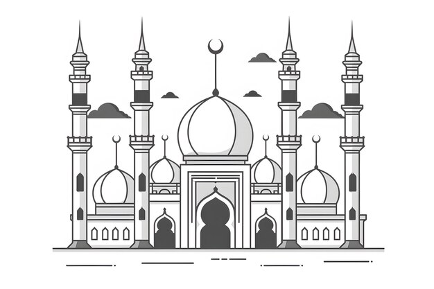 Фото Простая рисунка мечети аль-набави