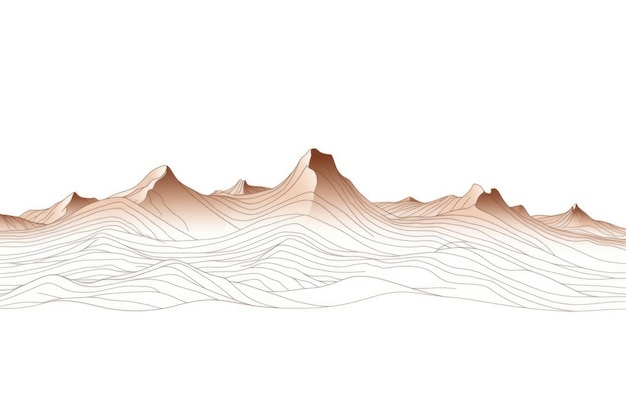Photo simple line drawing of a mountain range suitable for various design projects
