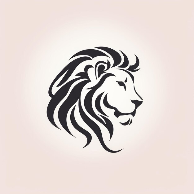 Simple lion head logo design front view geometric Lion face king crown crest badge emblem vector