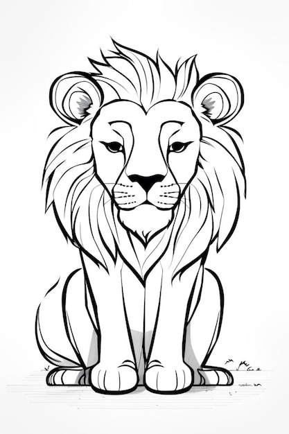 Simple Lion Sketch Generative AI