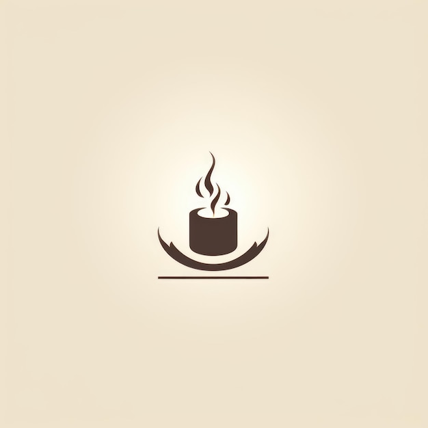 Simple logo of Candle store flat design Generative AI