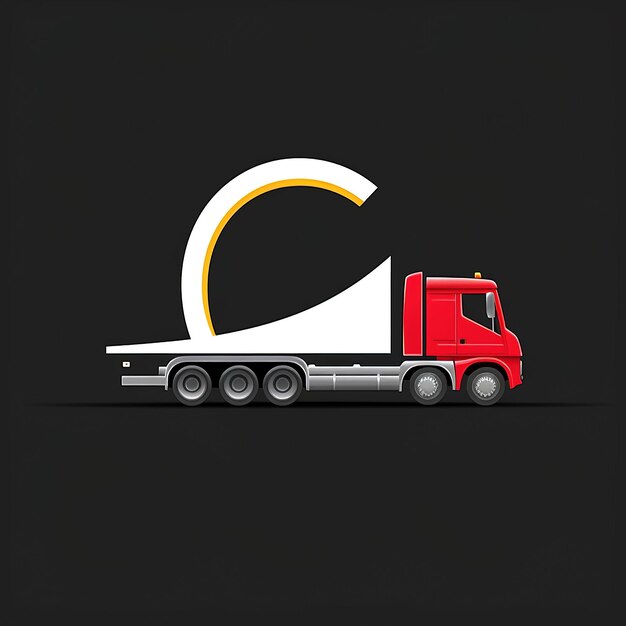 Photo simple logo design of truck trawl