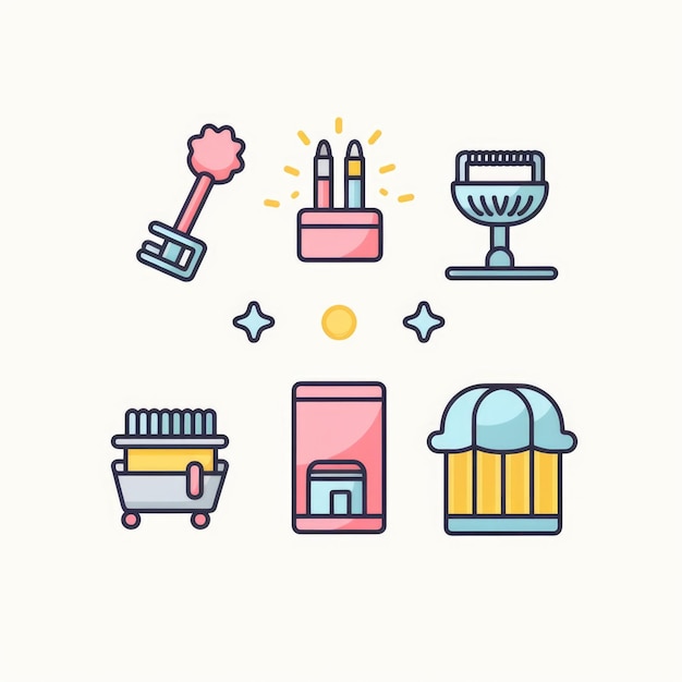 Photo simple logo of party supply store flat design generative ai