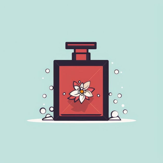 Photo simple logo of perfume store flat design generative ai