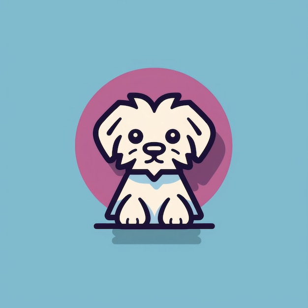 Simple logo of Pet grooming store flat design Generative AI