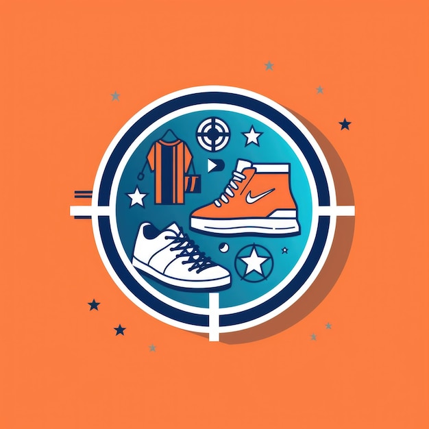 Simple logo of Sporting goods store flat design Generative AI