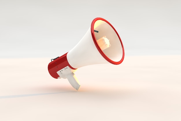 Simple megaphone isolated on white background.