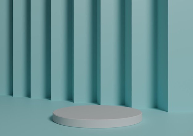 Simple Minimal 3D Composition with Cylinder Podium Stand on Abstract Background for Product Display